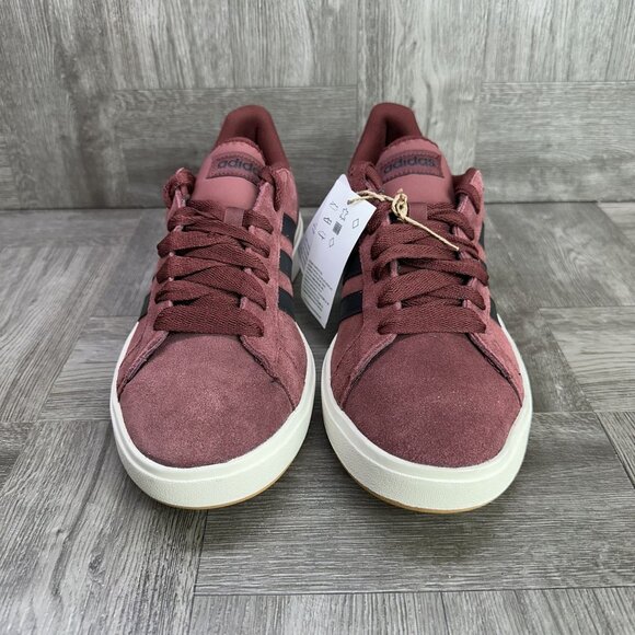 Adidas Grand Court Base 00 Men's size 9.5 Burgundy Suede Causal Shoes JQ6015 - Picture 4 of 8